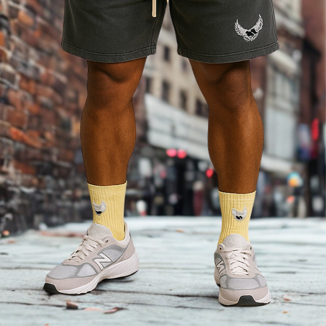 Respectfully Great Mustard Socks Model