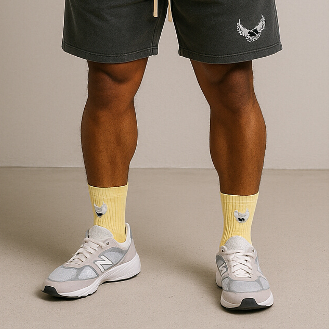 Respectfully Great Mustard Socks Model